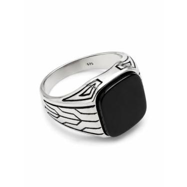 Imagem de Anel Masculino Pedra Onix Prata 925 - Atraktiva Joias, 24