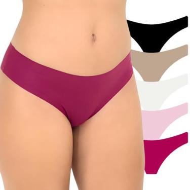 Imagem de Kit 10 Calcinha Feminina Sem Costura Tanga Poliamida Rupee, GG, Sortid