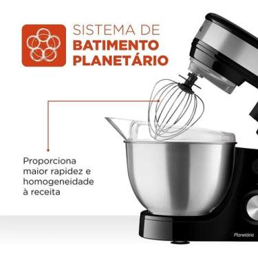 Imagem de Batedeira Planetária Mondial 700W com 12 Velocidades e 2 Tigelas 4,5L,