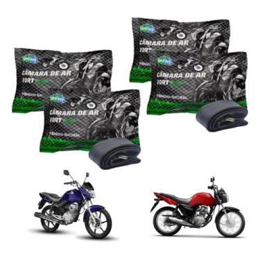 Imagem de Kit 4 Camara Ar Moto Cg Titan Fan Ybr 125 150 Roda Aro 18 - Congratula