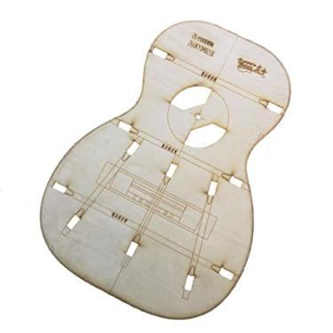 Imagem de Fancyes Modelo de corpo de guitarra de 4 cordas de madeira de 66 cm com 2 mm de espessura, peça fabricada em ukulele