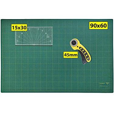 Imagem de Kit Para Patchwork A1 Régua 15x30cm e Cortador Circular 45mm