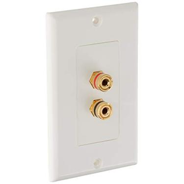 Imagem de Placa de parede de duas peças para 1 alto-falante Monoprice 103324 Banana Binding Post, 2 peças, 1 Speaker