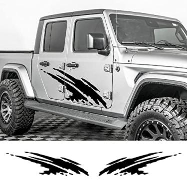 Imagem de MVMTVT para Jeep Gladiator JT Adesivos laterais de porta pickup com gráficos de caminhão estilo respingo decoração de carro vinil acessórios de ajuste automático