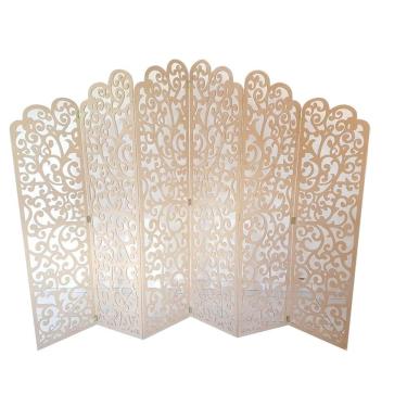 Imagem de Biombo 6 Folhas 258X180cm Mdf Modelo 21 Cru Vazado