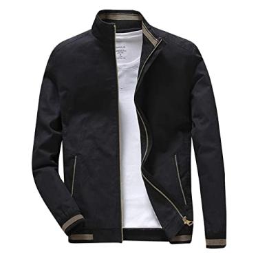 Imagem de Jaquetas e casacos masculinos novos jaqueta bomber corta-vento cargo ao ar livre casual streetwear, Preto, XX-Large