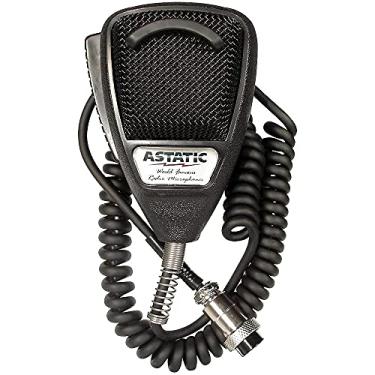 Imagem de Microfone CB de 4 pinos com cancelamento de ruído dinâmico Astático 636LB1, preto emborrachado para uso com rádio amador CB e comunicações SSB, projetado para aplicações de mão de conversa fechada