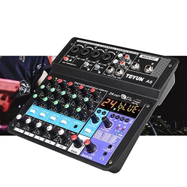 Imagem de Mesa de Som 6 4 Canais Profissional Phantom Power 48v Bluetooth Mp3 P10/Xrl xlr Bluetooth Usb Pc Para Dj Live Podcast