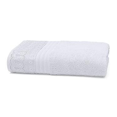 Imagem de Toalha De Rosto 100% Algodão Com Bordado Inglês 50X80Cm - Branco - 43211