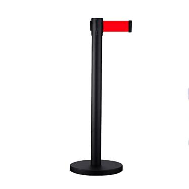 Imagem de Barreira de cinto retrátil, postes, poste de controle de multidão para serviço pesado Cinto de isolamento de corrimão Cinto telescópico Alinhamento de banco Cerca Trilho de guarda de aço inoxidável C