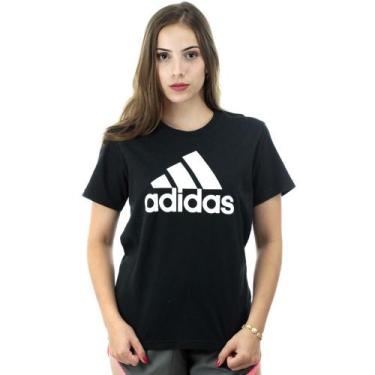 Imagem de Camiseta Adidas Logo Preto Branco - Feminina