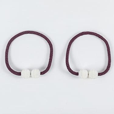 Imagem de Correia de cortina um par de ímã criativo fivela de cortina amarrada corda amarrada cinto acessórios de corda de cortina decoração tiebacks de cortina, T15,2 PCS