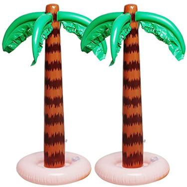 Imagem de Inflatable Palm Tree Decoration, 2 Pack Jumbo Coconut Trees Beach Backdrop Favor Tropical Blow Up Hawaiian Summer Party Decor for Hawaiian Luau Party Decoration