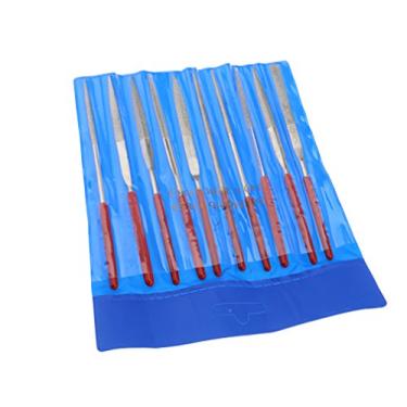 Imagem de Porca de guitarra diamante pino de traste agulha de arquivo slot orifício luthier músico ferramenta de reparo conjunto 10 peças