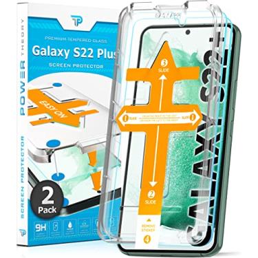 Imagem de Power Theory Projetado para Samsung Galaxy S22 Plus 5G protetor de tela de vidro temperado [dureza 9H], kit de instalação fácil, 99% HD sem bolhas, transparente, compatível com capas, antiarranhões