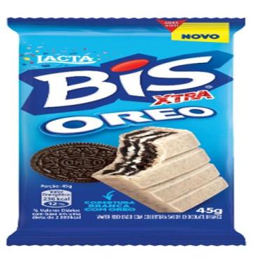 Barra de Chocolate Bis Xtra Oreo Branco 45g Lacta