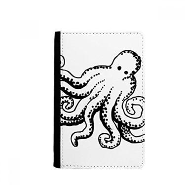 Imagem de Porta-passaporte com ilustração de desenho animado polvo vida marinha notecase burse capa carteira porta-cartão, Multicolor
