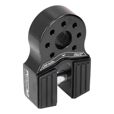 Imagem de Suporte de manilha de guincho plano, gancho de guincho 16000lb, com proteção lateral de borracha, liga de alumínio universal para UTV SUV, caminhonetes, recuperação de reboque de veículos(Black)