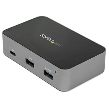 Imagem de StarTech. Hub C USB de 4 portas - USB 3.1 Gen 2 (10Gbps) - 3x USB-A e 1x USB-C - Alimentado - Adaptador de alimentação universal incluído (HB31C3A1CS)