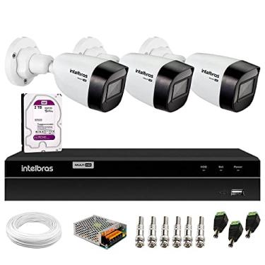 Imagem de Kit 3 Câmeras Intelbras VHD 1130 B HD 720p Bullet com Lente 2.8mm Visão Noturna 30m Resistente à Chuva IP67 + DVR MHDX 1204 4 Canais + HD 2TB