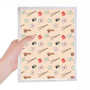 Imagem de Caderno Japão, rosa, sushi, pauzinhos, folhas soltas, diário recarregável, artigos de papelaria