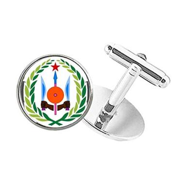 Imagem de DIYthinker Abotoaduras Djibouti National Emblem Country Symbol com botão redondo