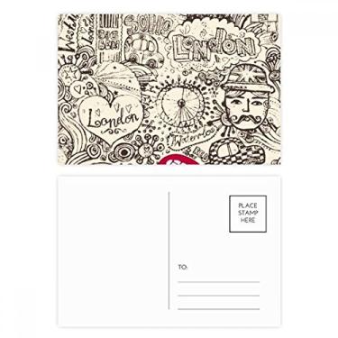 Imagem de Cartão postal British Bus London Eyes Big Ben Reino Unido Cartão de felicitações para envio de aniversário