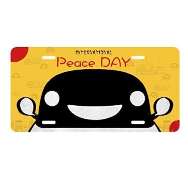 Imagem de DIYthinker Placa de carro sorridente FaceEnergy para proteger o meio ambiente Placa de carro Decoração Dia da Paz