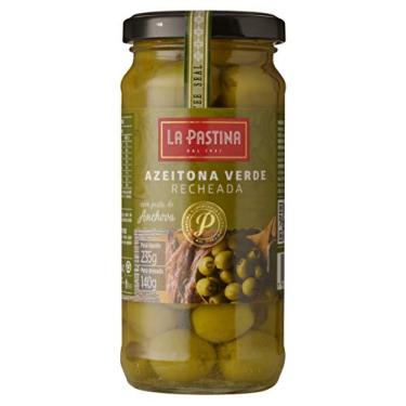 Imagem de Azeitona Verde Manzanilla Recheada com Pasta de Anchovas La Pastina Peso Drenado 140g