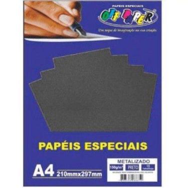 Imagem de Papel Metalizado A4 Preto 150G - Off Paper - Offpaper