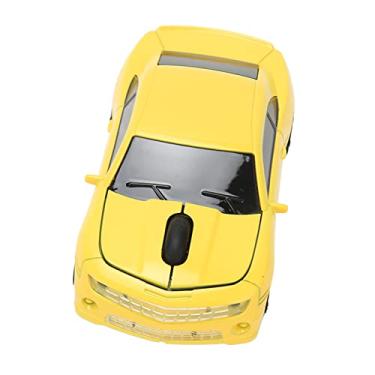 Imagem de Mouse Sem Fio, Mouse de Computador Em Formato de Carro Esportivo Com Sensor óptico de 1600 DPI para Laptop para PC (Amarelo)