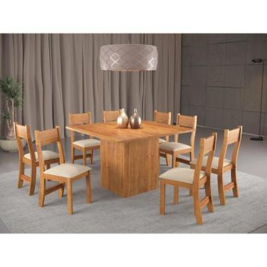 Imagem de Conjunto Sala De Jantar Mesa Acord Com 8 Cadeiras Brisa Viero