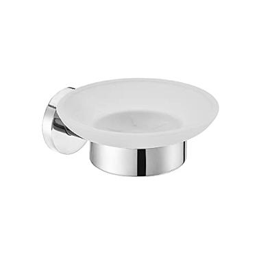 Imagem de Prateleira de vidro para banheiro de aço inoxidável 304 Suporte para saboneteira Barra de toalheiro de parede Cabide para escova de banheiro Cromado Conjunto de acessórios, SABONETEIRA B