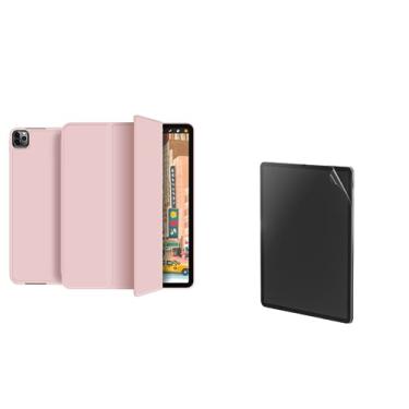 Imagem de Kit Capa + Película Paperlike p iPad Pro 11 (1ª 2ª 3ª 4ª Ger) - Capa Protetora Anti Impacto Slim Fundo Colorido Espaço p Apple Pencil Caneta Stylus + Película Fosca p iPad com sensação de papel