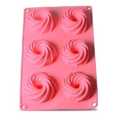 Imagem de Forma Cupcake De Silicone 6 Cavidades (rosa)