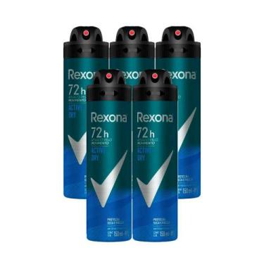 Kit 5 Unidades Desodorante Aerosol Rexona Men Active Dry 150ml