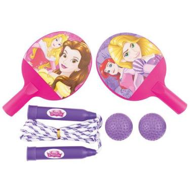 Imagem de Kit Com 2 Raquetes De Ping Pong E Pula Corda Pricesas Disney - Etitoys
