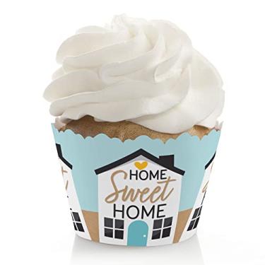 Imagem de Big Dot of Happiness Welcome Home Housewarming - Novas decorações para casa doce - Embalagens de cupcake de festa - Conjunto de 12