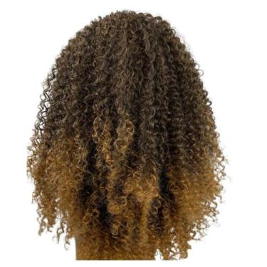 Imagem de Peruca Lace Wig Afro Cacheada Organica Aspecto Cabelo Humano - Black B