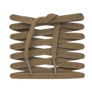 Imagem de LitLaces – Cadarços de Algodão Plano de Substituição para Air Jordan 1, 2, 3 e Tênis Atlético com Dicas, Marrom, 54"/137cm