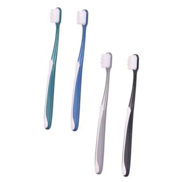 Imagem de KOMBIUDA 4 Pcs escova de dentes macia para adultos Escova de dentes de cerdas macias para adultos Escova de dentes com cerdas flexíveis escovas de dente escova de dente flexível manual pp