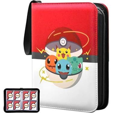 Imagem de Pasta de cartas colecionáveis CHELSOND portátil de 4 bolsos para Pokémon