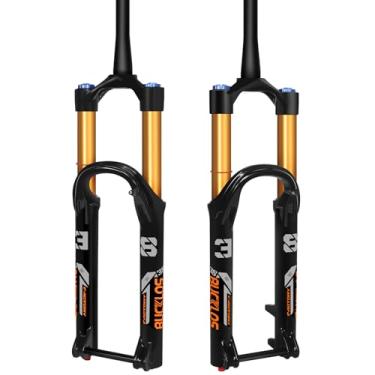 Imagem de BUCKLOS Garfo de suspensão de ar cônico Boost Downhill Factory 38 27,5/29" 110 * 15 mm, 180 mm para viagem de 38 mm de tubo interno através do eixo, ajuste de freio a disco, adequado para mountain