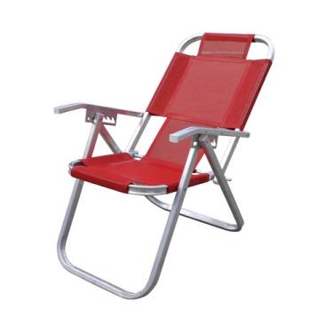 Imagem de Cadeira De Praia Reclinável Grand Ipanema Extra Alta - Vermelha - Bota