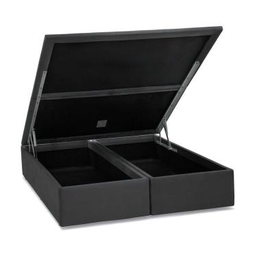 Imagem de Base Baú Camurça Cinza Super King (193x203x39) - Ortobom