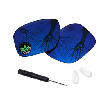 Imagem de Raydi Lentes de substituição de policarbonato e acessórios para óculos de sol Oakley Holbrook Metal OO4123 Square – Espelho Azul Trail – Polarizado