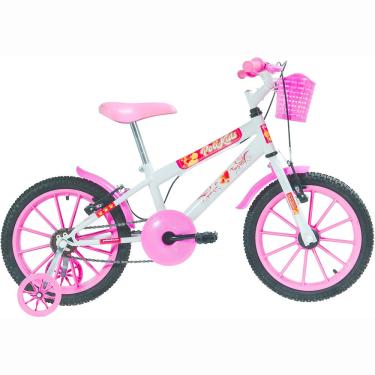 Imagem de Bicicleta Infantil Aro 16 Polikids Branca Polimet Meninas Branco Outro (especifique na descrição do produto)