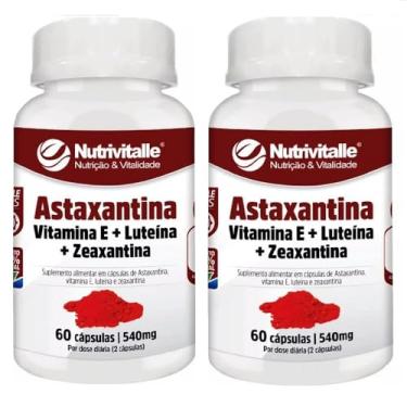 Imagem de KIT 02 ASTAXANTINA + VIT. E + LUTEINA + ZEAXANTINA 540MG 60CAPS NUTRIVITALLE