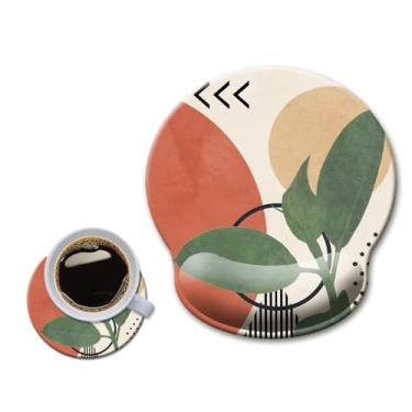 Imagem de HOPONY Mouse pad ergonômico com descanso de gel de suporte de pulso, confortável para computador, laptop, alívio da dor com base de borracha antiderrapante, 23 x 25 cm, abstrato moderno