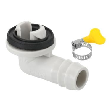 Imagem de PATIKIL Conector de mangueira de drenagem de ar condicionado de 15 mm, 1 conector de drenagem universal com aro de grampo para torneira de unidade AC de janela mini-dividida, estilo branco 5